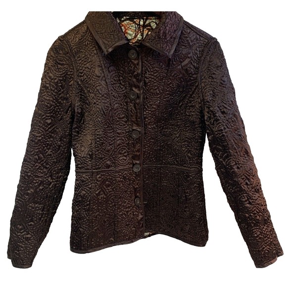 Kaktus Quilted Brown, Orange, Lightweight 2 in 1 Quilted Jacket Size M MSRP $80 - Picture 6 of 16